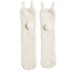 Chaussettes lapin mixte beige et rose - Taille unique