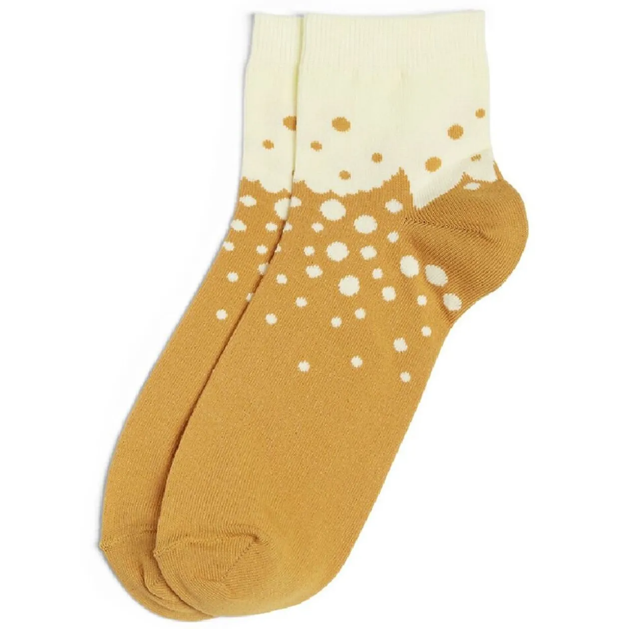 Chaussettes originales basses motif pois jaune/beige - T41/45