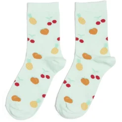 Chaussettes originales motif pêche/ananas/cerise - T36/40