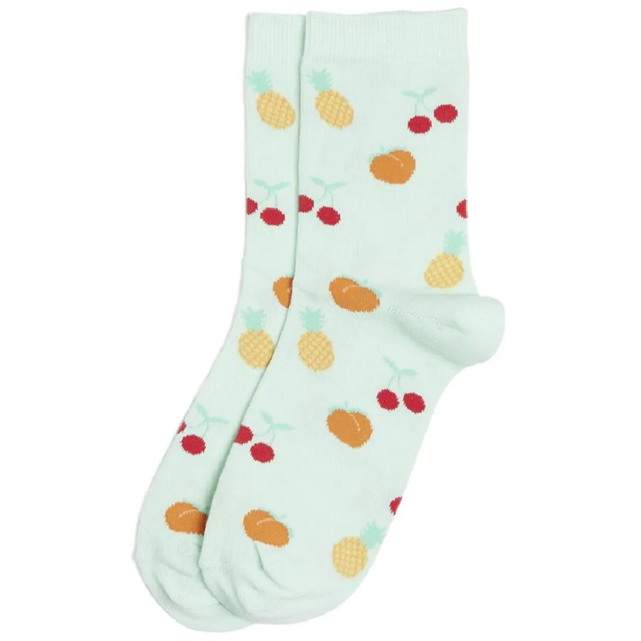 Chaussettes originales motif pêche/ananas/cerise - T36/40