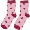 Chaussettes originales motif fraise rose - T36/40