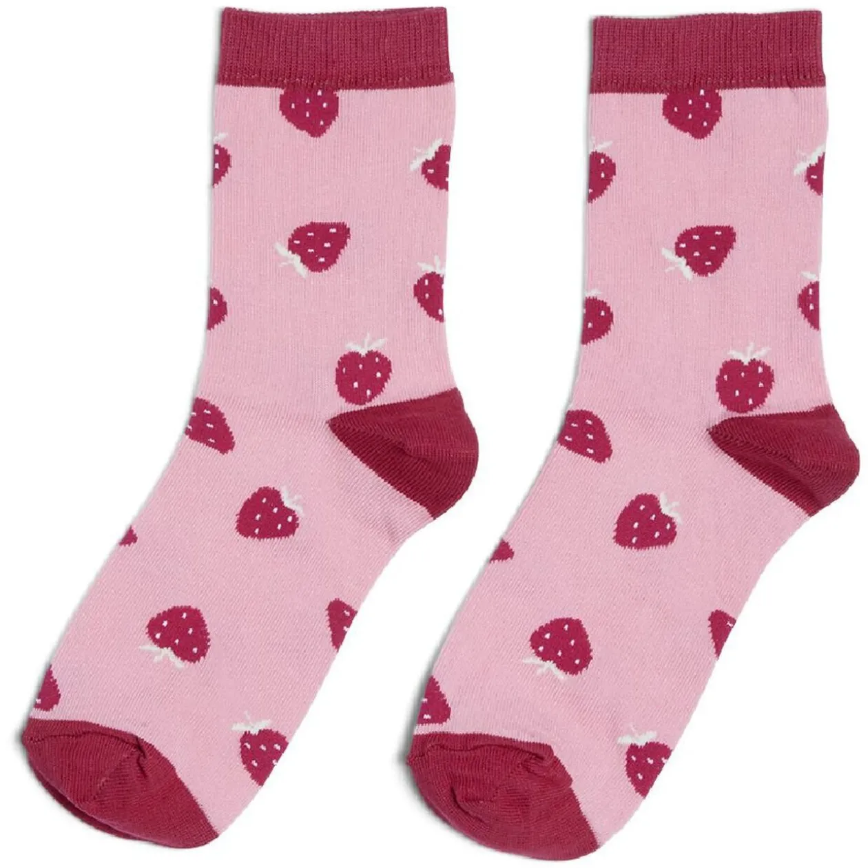 Chaussettes originales motif fraise rose - T36/40