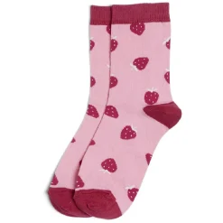 Chaussettes originales motif fraise rose - T36/40