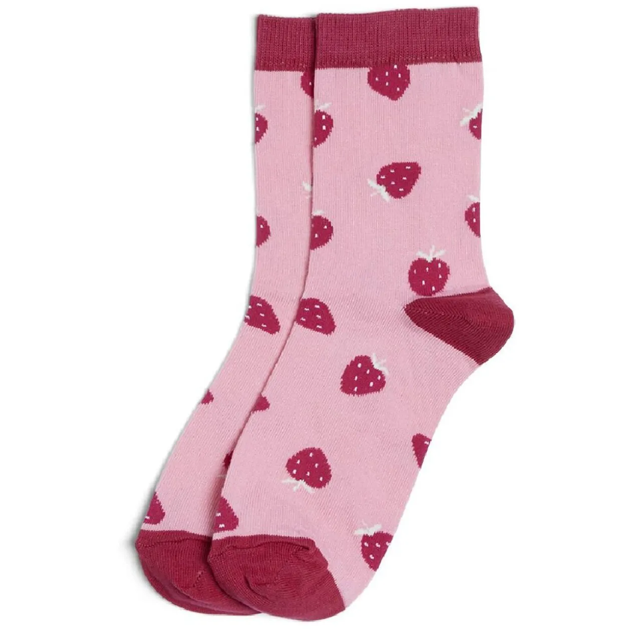 Chaussettes originales motif fraise rose - T36/40
