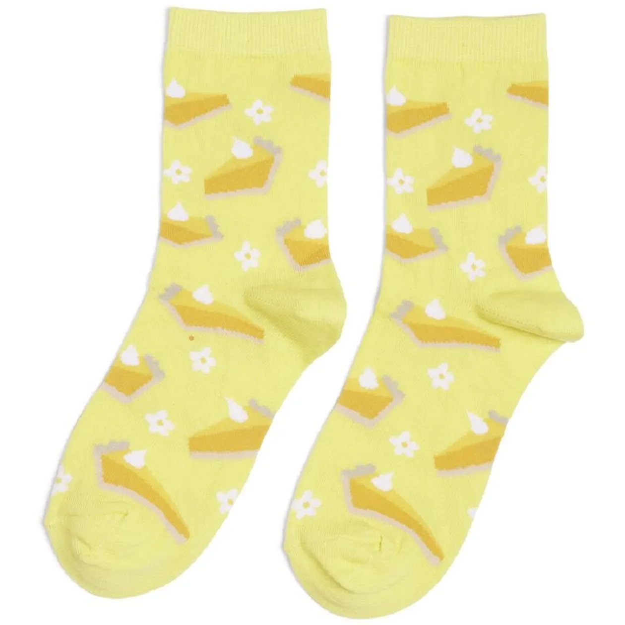Chaussettes originales motif tarte au citron jaune - T36/40
