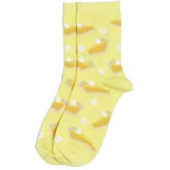 Chaussettes originales motif tarte au citron jaune - T36/40