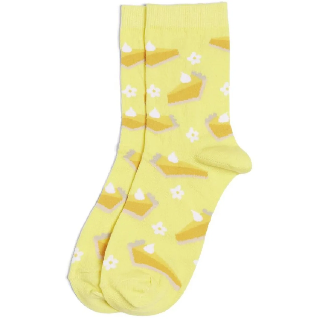Chaussettes originales motif tarte au citron jaune - T36/40