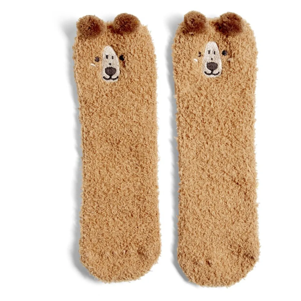 Chaussettes ours mixte marron - Taille unique