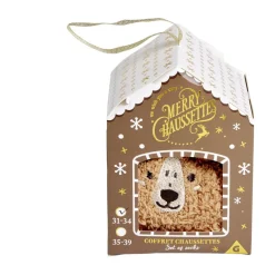 Chaussettes ours mixte marron - Taille unique