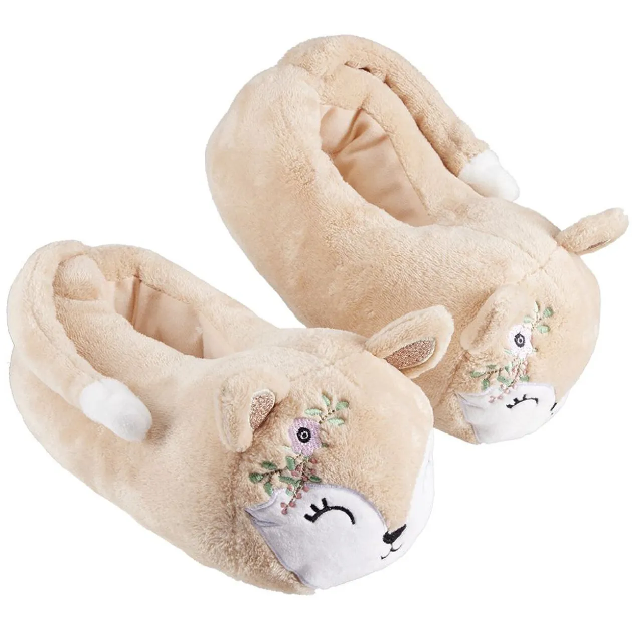 Chaussons adulte design renard marron