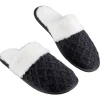 Chaussons adulte fourrés noir et blanc