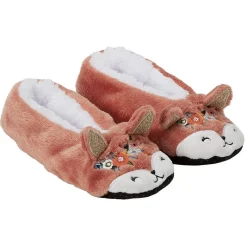 Chaussons ballerines enfant renard marron