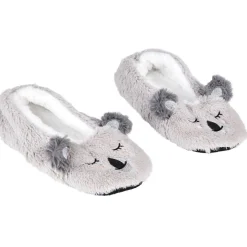 Chaussons ballerines Femme motif koala gris - T36 à 41