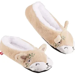 Chaussons ballerines fourrés enfant design renard marron