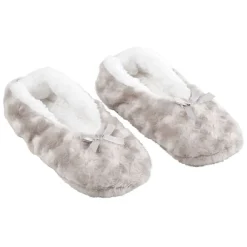 Chaussons ballerines polyester gris - T36 à 41
