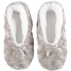 Chaussons ballerines polyester gris - T36 à 41