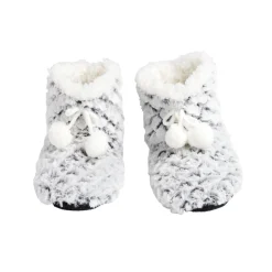 Chaussons bottes nid d'abeille à pompons pointure 36 à 41