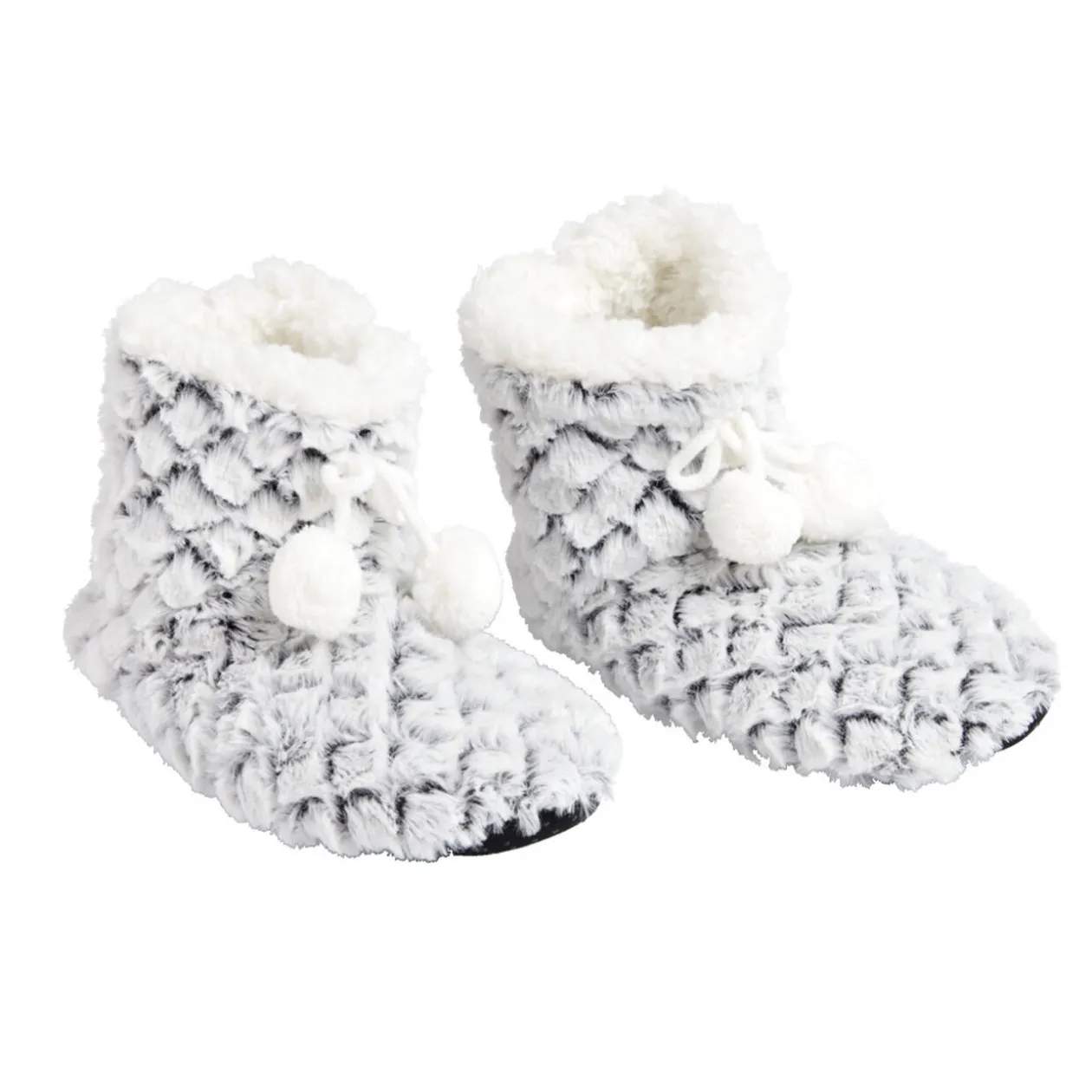 Chaussons bottes nid d'abeille à pompons pointure 36 à 41