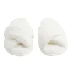 Chaussons femme blanc peluche brides croisée T40/41