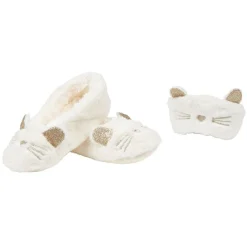Chaussons Femme Chat+Masque assorti T36/41
