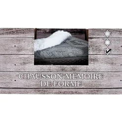 Chaussons gris mémoire de forme femme