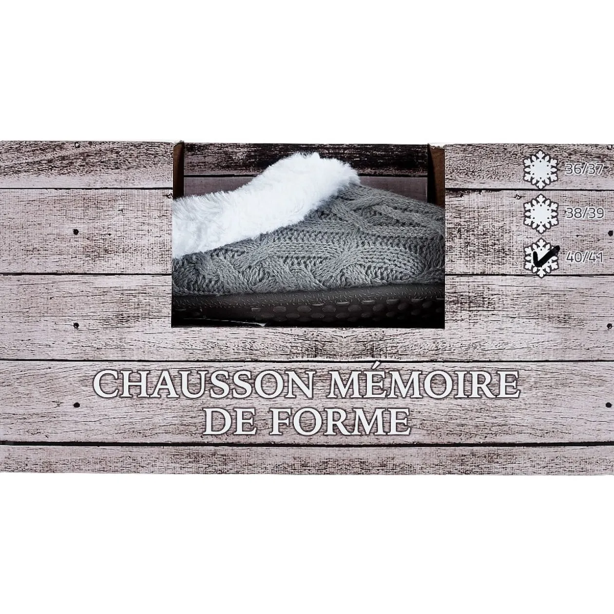 Chaussons gris mémoire de forme femme