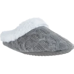 Chaussons gris mémoire de forme femme