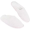 Chaussons mules adulte rose et blanc