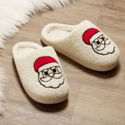 Chaussons Noël mixte blanc cassé et rouges T36 à 45