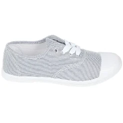 Chaussures en toile de coton rayures bleu et blanc t 38