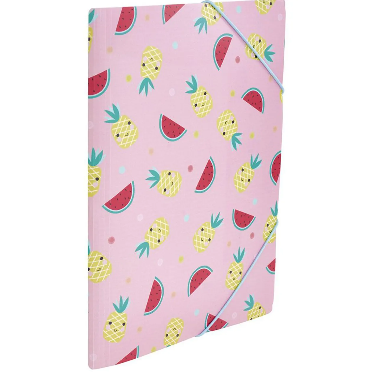 Chemise cartonnée avec double élastique motif fruit