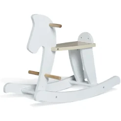 Cheval à bascule blanc en bois
