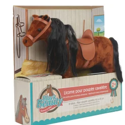 Cheval licorne pour poupée cavalière marron