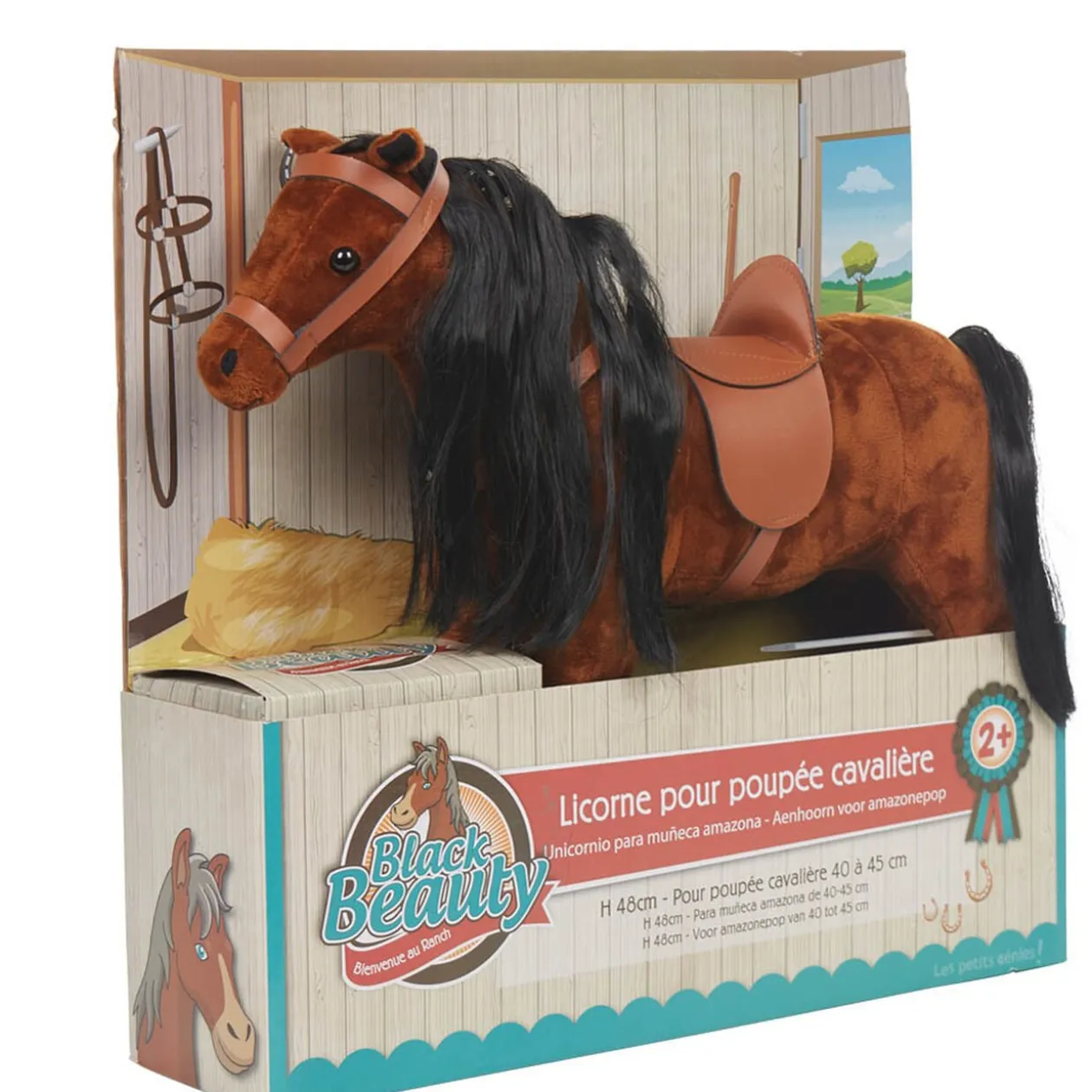 Cheval licorne pour poupée cavalière marron