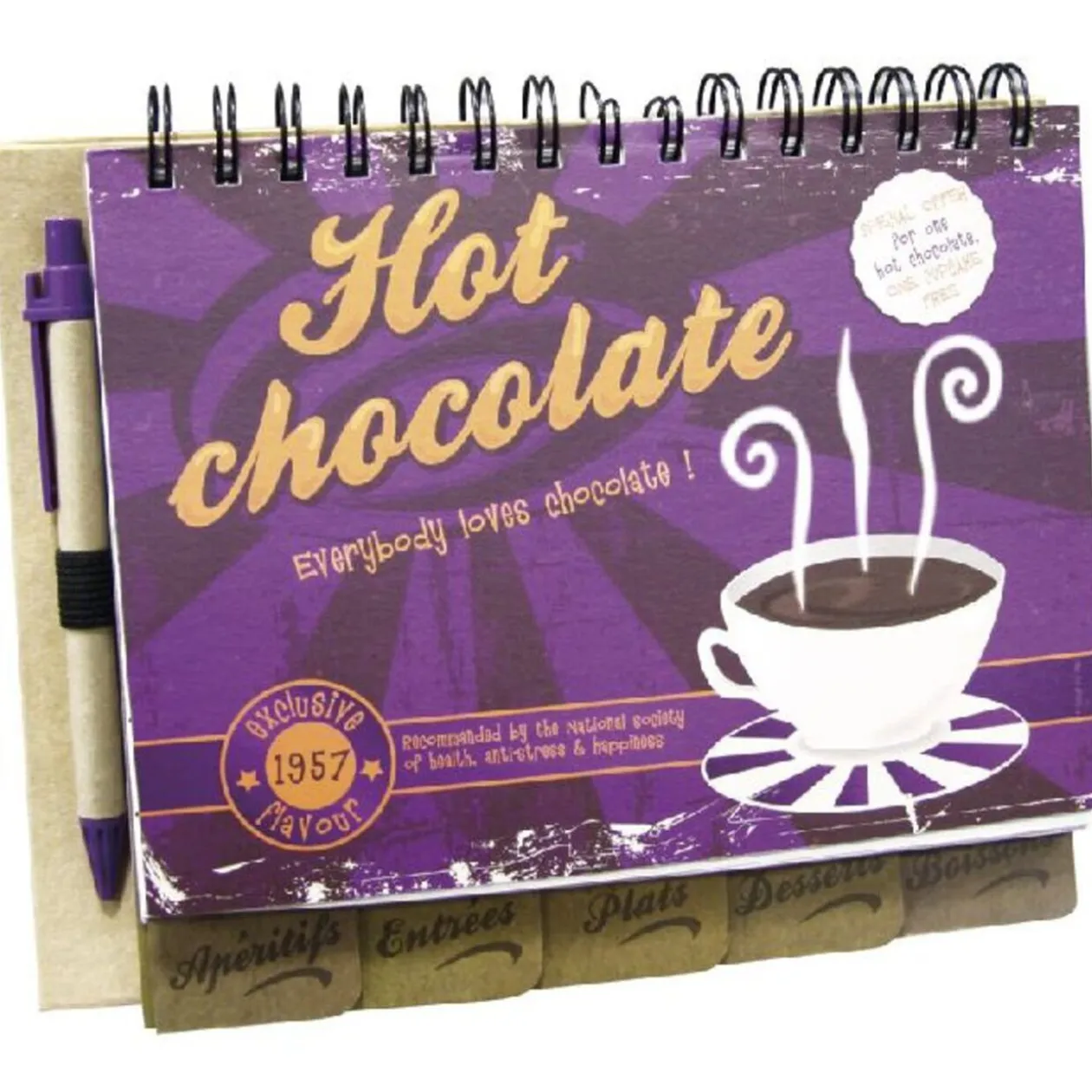 CHEVALET CAHIER DE RECETTES ET LE STYLO