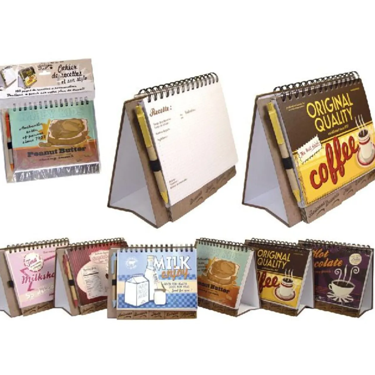 CHEVALET CAHIER DE RECETTES ET LE STYLO
