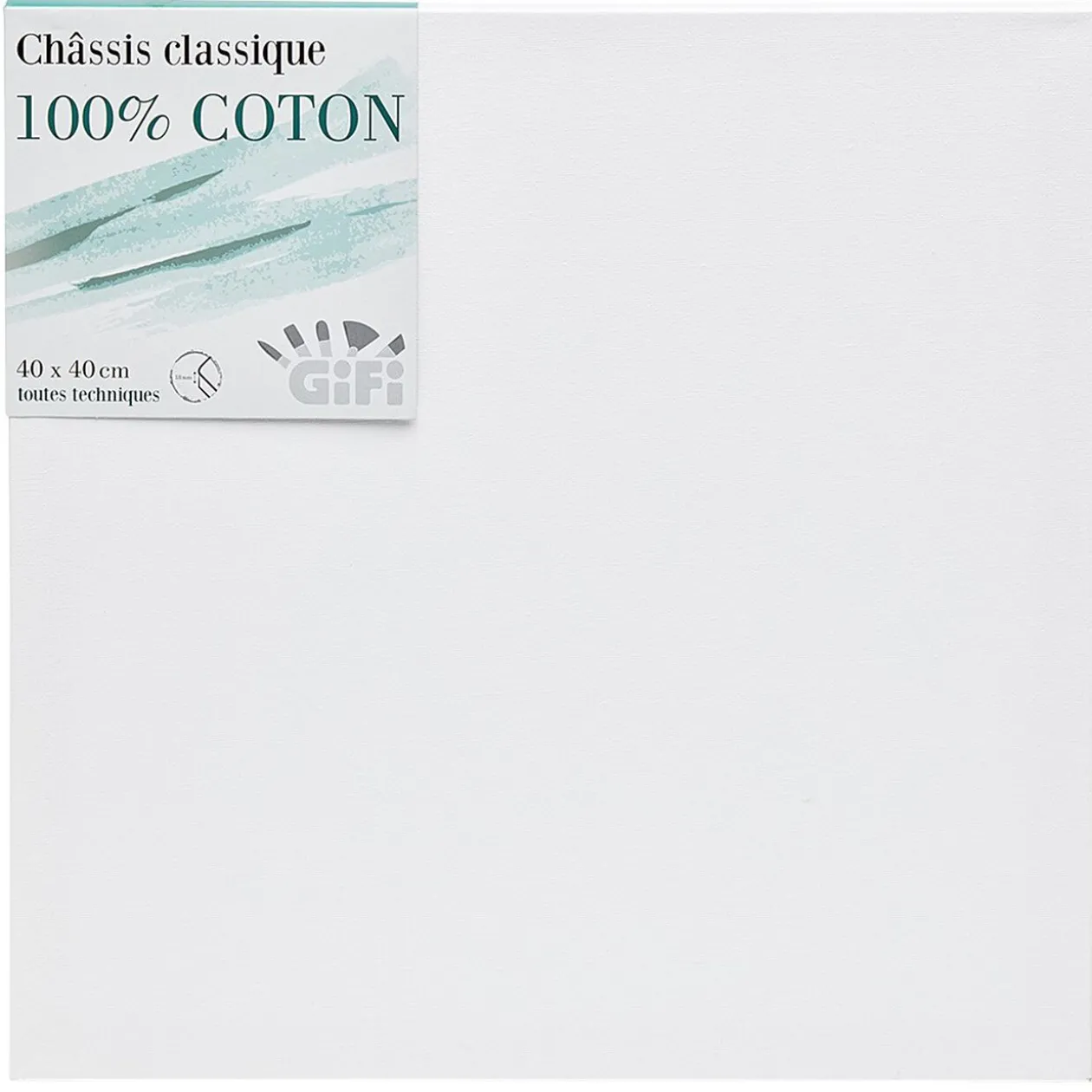 Châssis entoilé blanc 100% coton 40x40cm