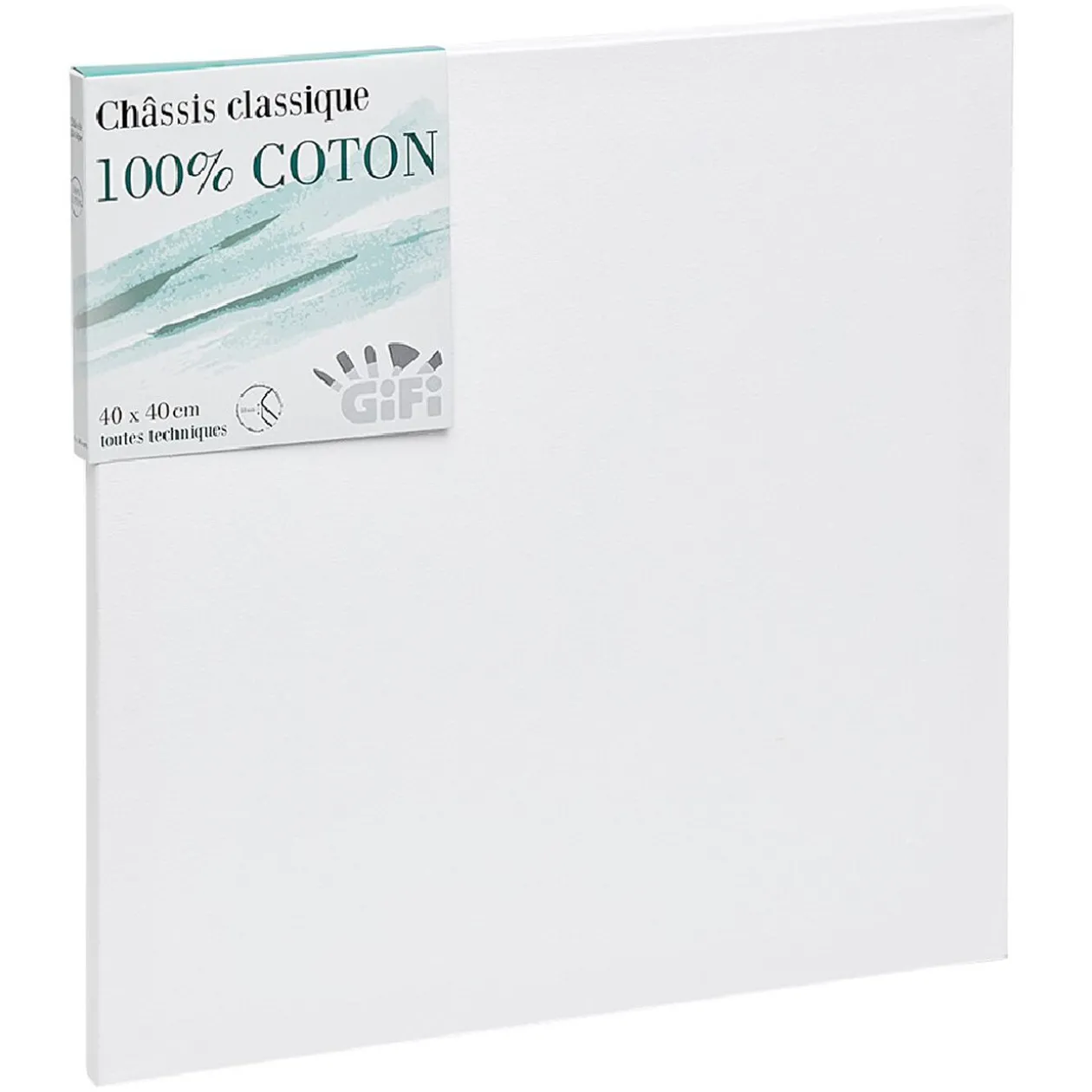 Châssis entoilé blanc 100% coton 40x40cm