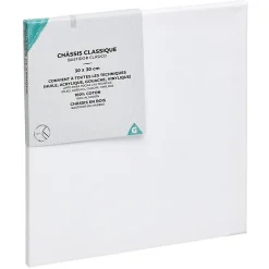 Châssis entoilé blanc, coton