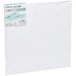 Châssis entoilé blanc, coton