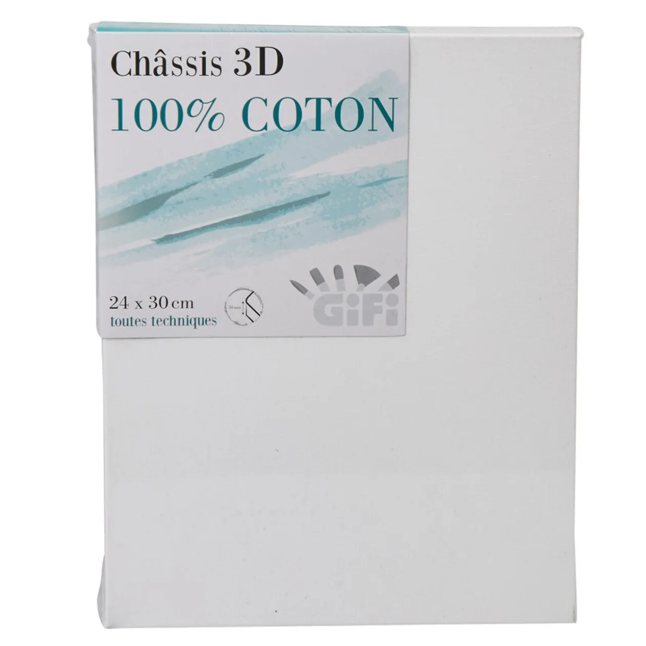 Châssis entoilé blanc 3D 100% coton 24x30cm