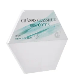 Châssis entoilé hexagonal blanc 30 cm