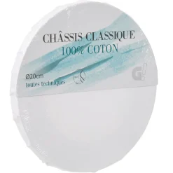 Châssis entoilé rond blanc 20 cm