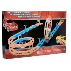 Circuit double looping avec 2 voitures