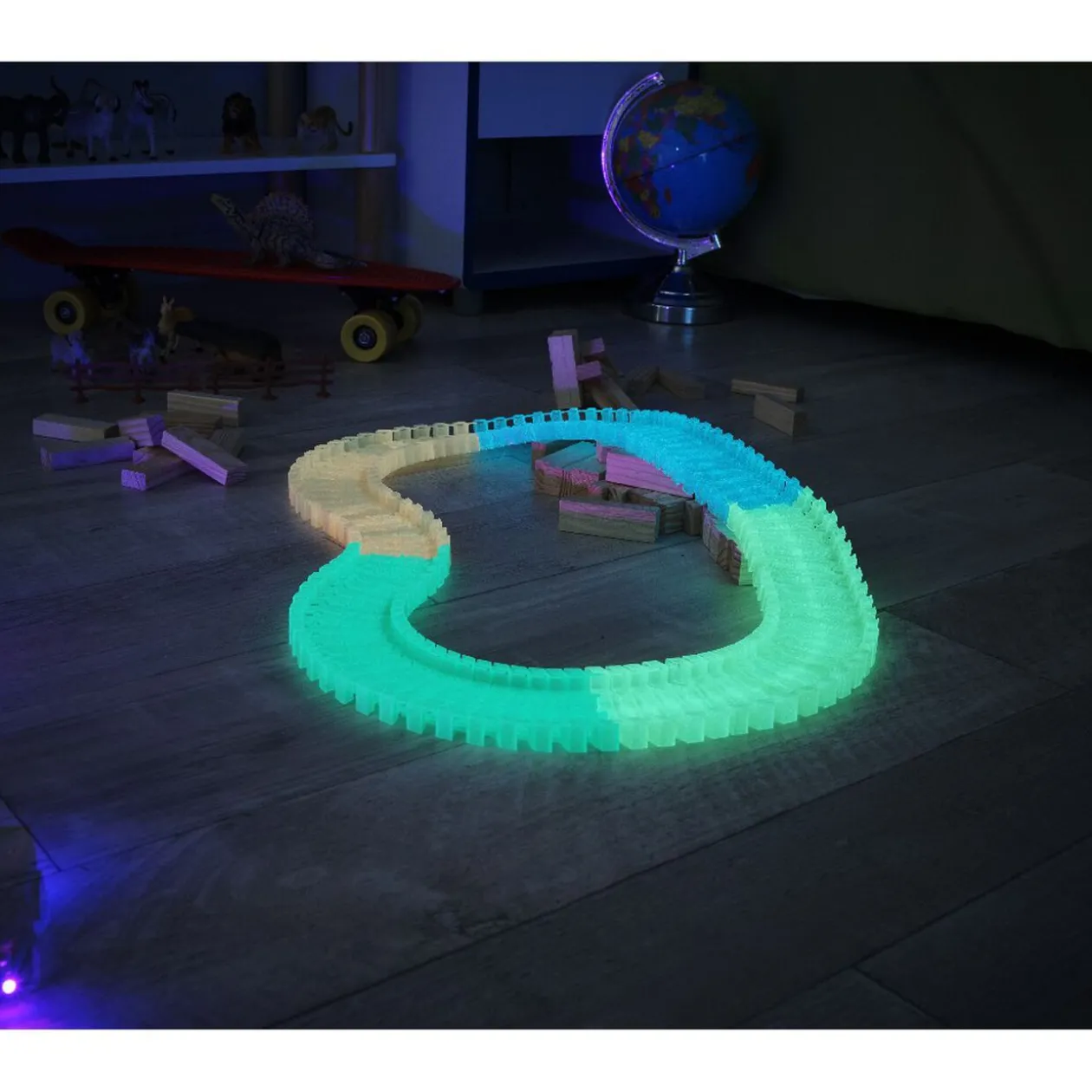 Circuit lumineux 100 rails flexibles phosphorescent