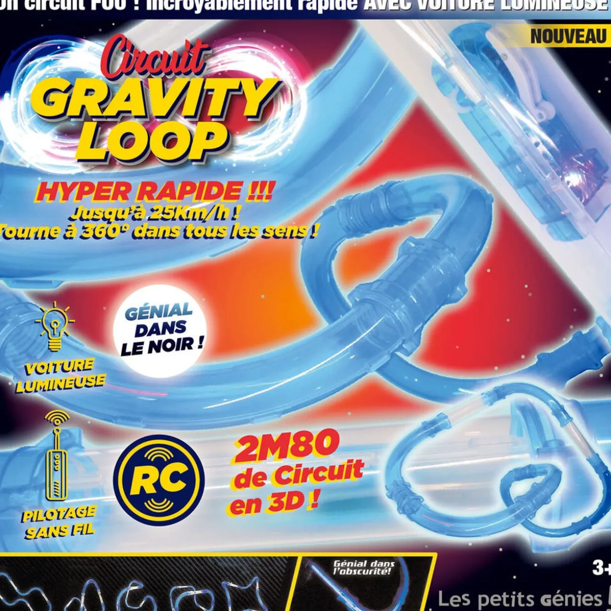 Circuit tubulaire avec voiture LED Gravity Loop