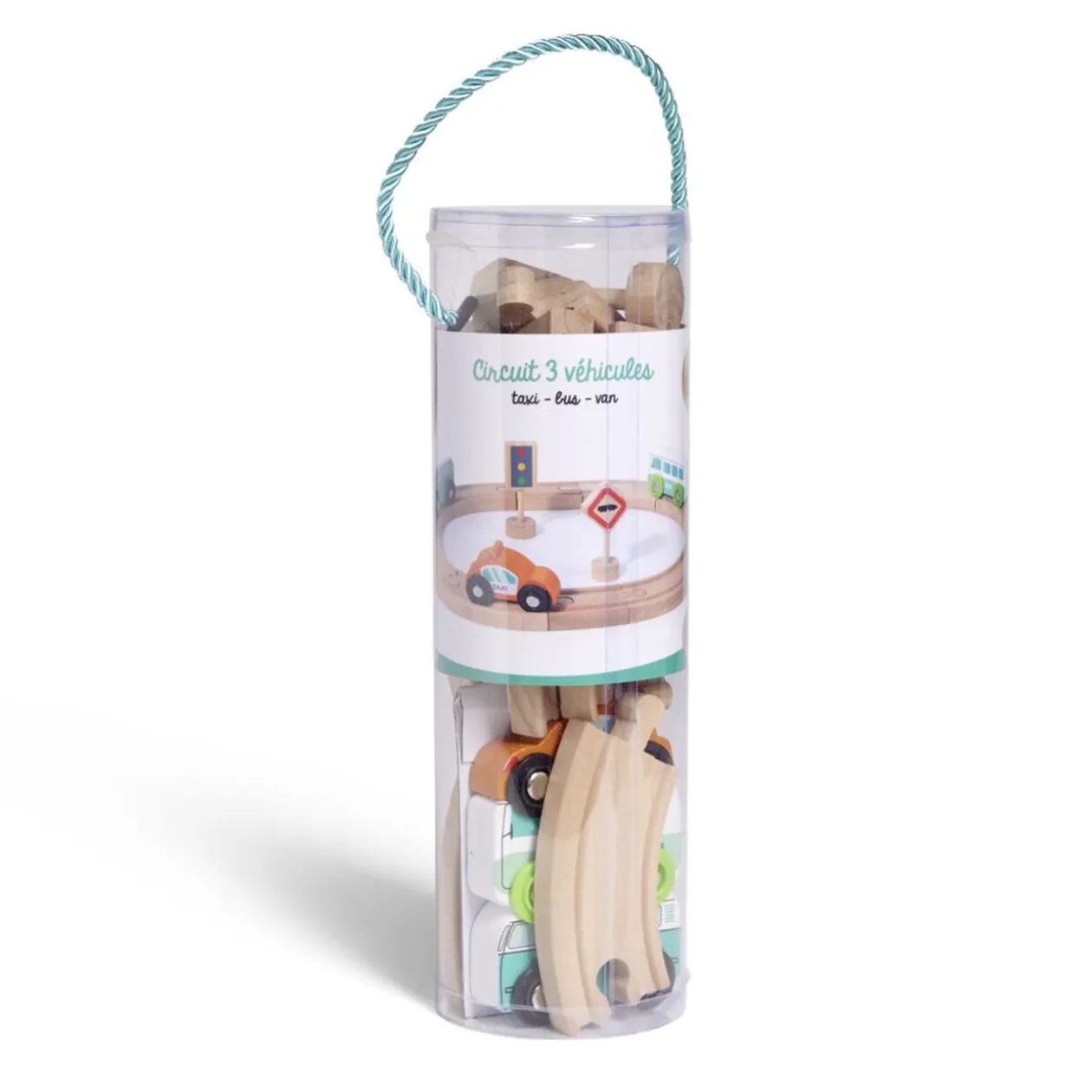 Circuit véhicule en bois 24 pièces 30x26cm - 3 modèles