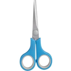 Ciseau droitier plastique bleu