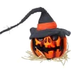 Citrouille animée orange et noire avec chapeau