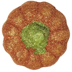 Citrouille pailletée orange et vert Halloween x4
